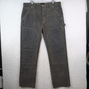 Purple Brand P015 Mens Sz 38 Drop Rise Relaxed Leg Carpenter Jeans Green Flocked